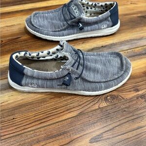 Hey Dude Men's Blue and Gray Loafers